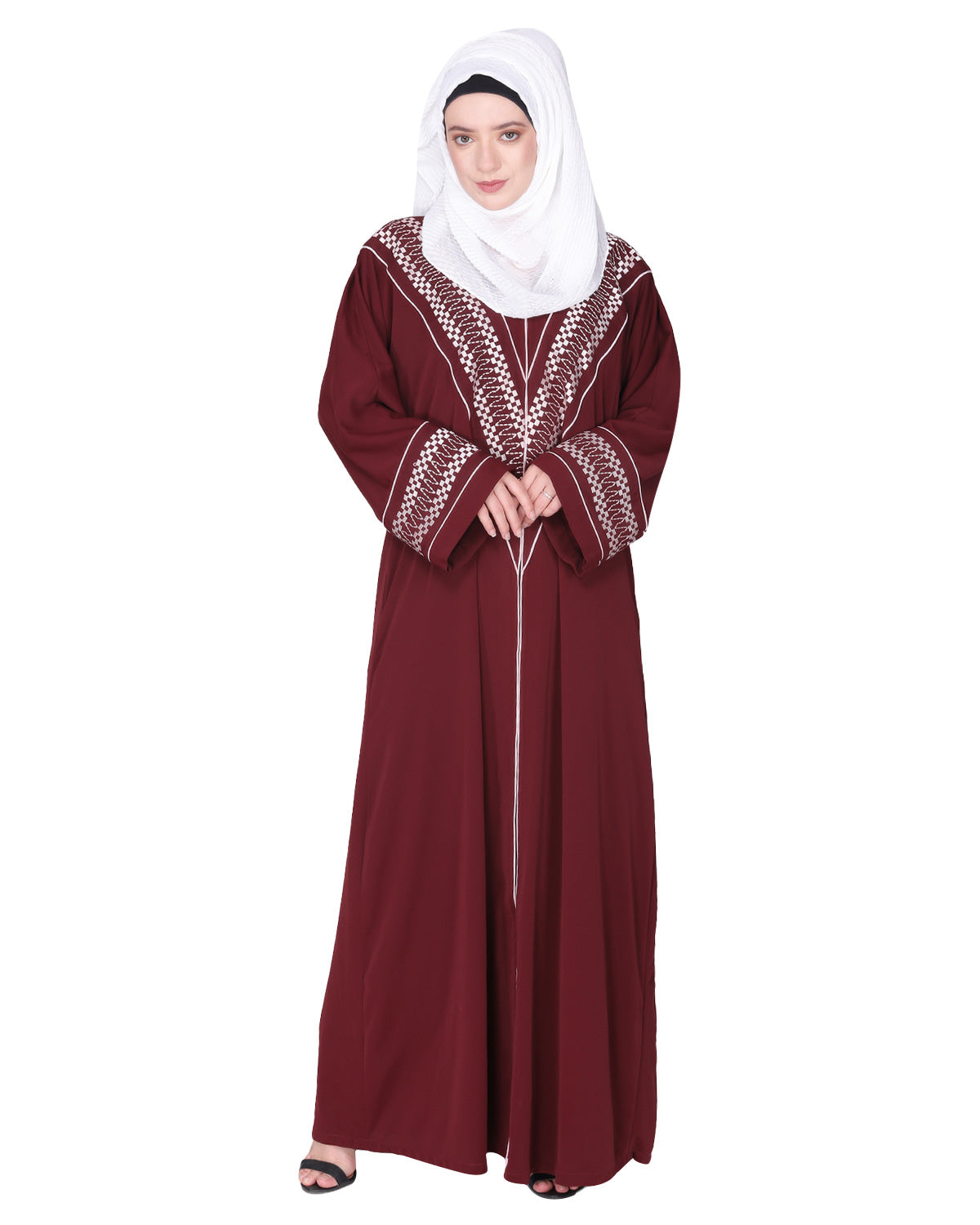 Magnificent Arabian Motif Front Open Embroidered Abaya