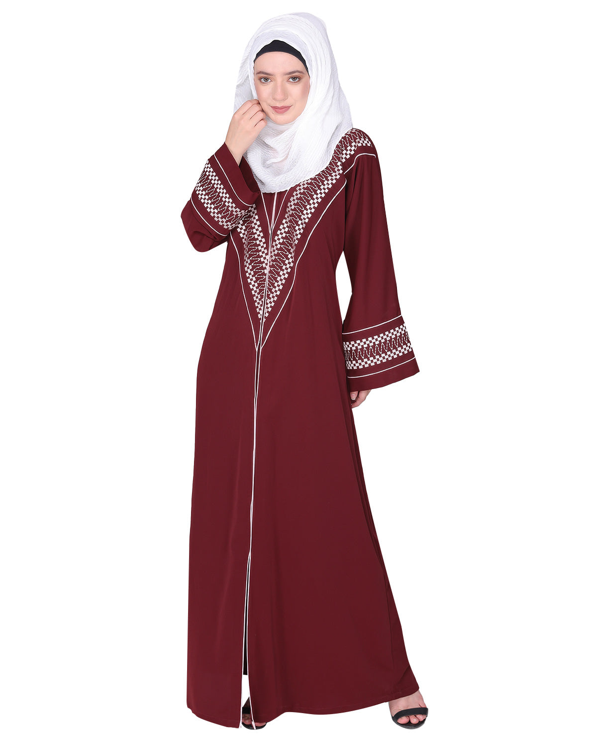 Magnificent Arabian Motif Front Open Embroidered Abaya