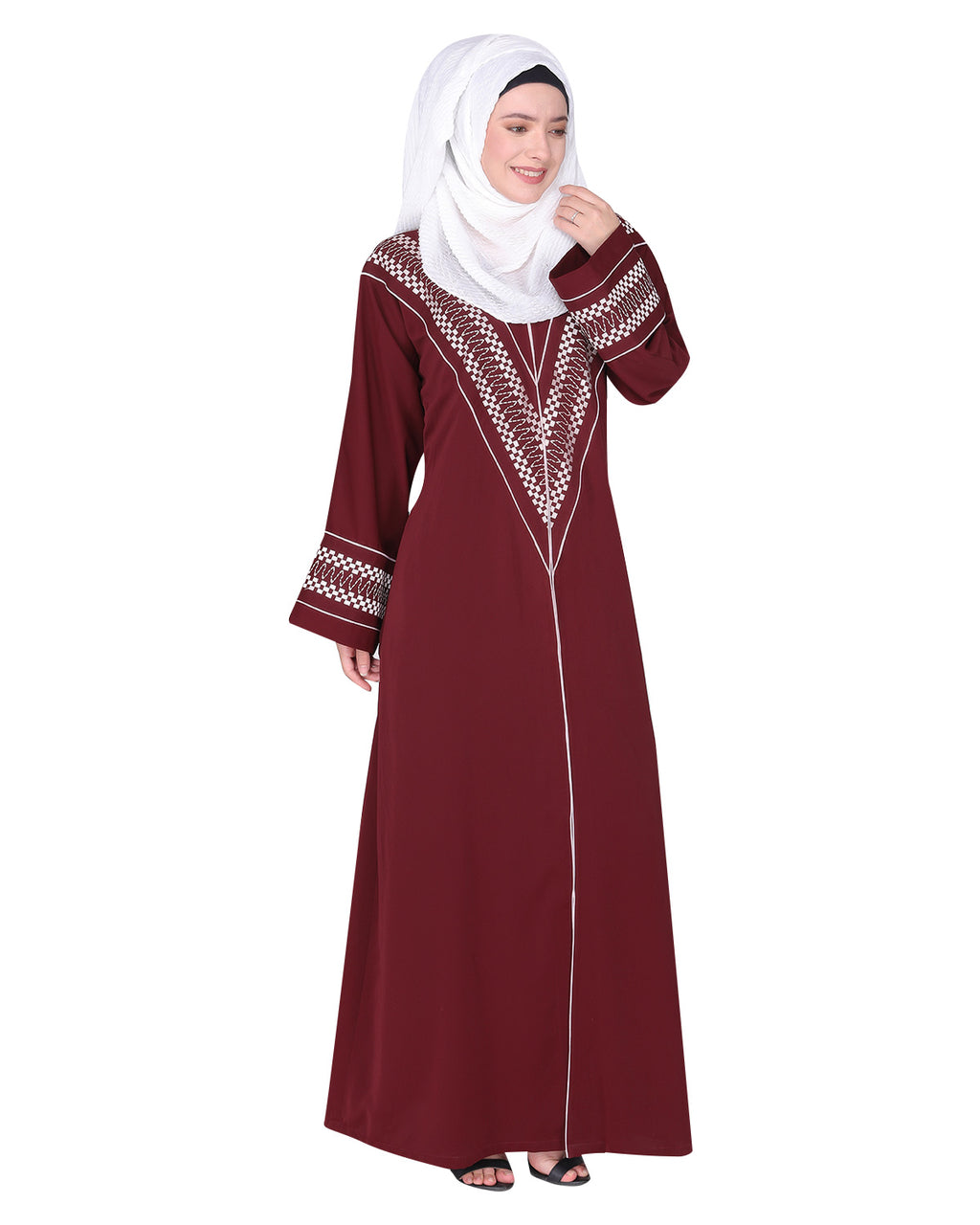Magnificent Arabian Motif Front Open Embroidered Abaya