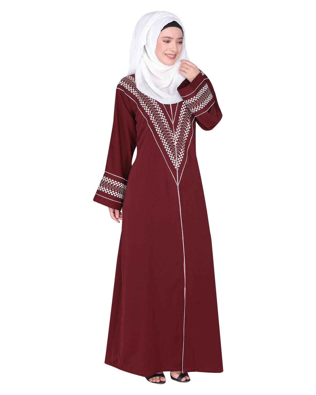 Magnificent Arabian Motif Front Open Embroidered Abaya