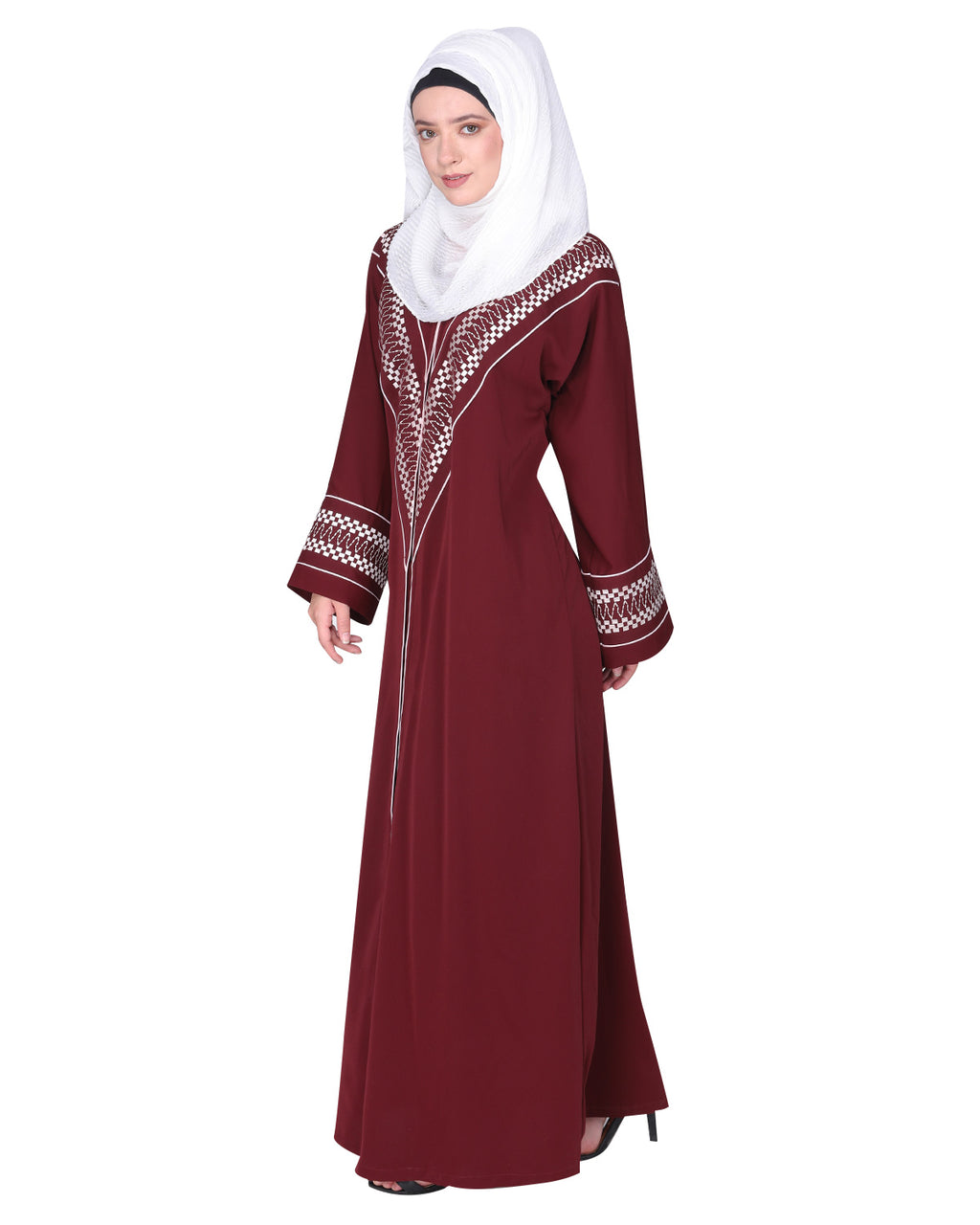 Magnificent Arabian Motif Front Open Embroidered Abaya