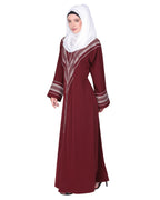 Magnificent Arabian Motif Front Open Embroidered Abaya