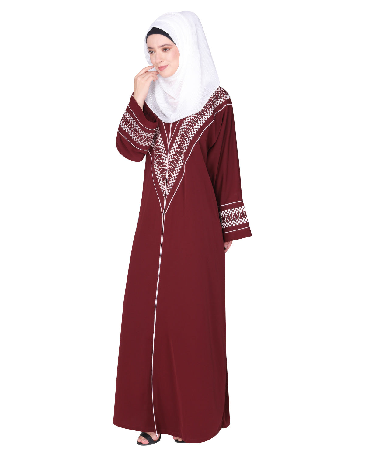 Magnificent Arabian Motif Front Open Embroidered Abaya