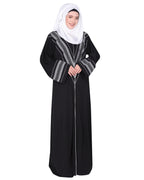 Magnificent Arabian Motif Front Open Embroidered Abaya