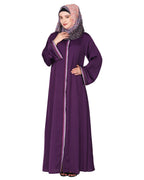 Pleasing Abaya with  Checkered Embroidery