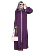 Pleasing Abaya with  Checkered Embroidery