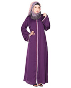 Pleasing Abaya with  Checkered Embroidery