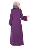 Pleasing Abaya with  Checkered Embroidery