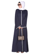 Pleasing Abaya with  Checkered Embroidery