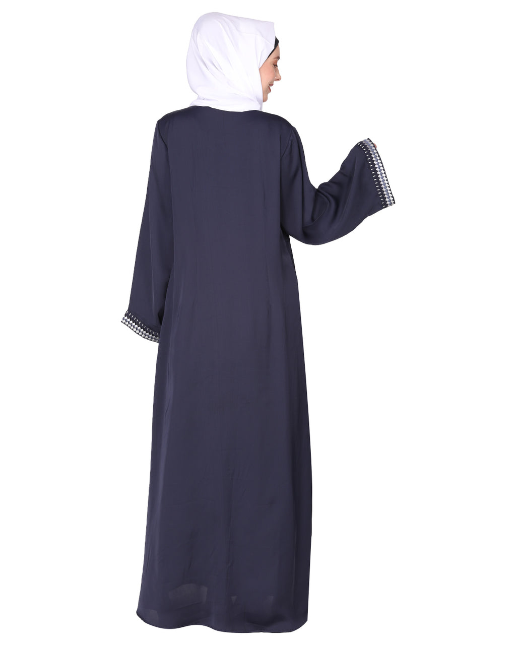 Pleasing Abaya with  Checkered Embroidery