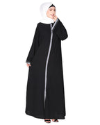 Pleasing Abaya with  Checkered Embroidery