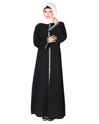Pleasing Abaya with  Checkered Embroidery