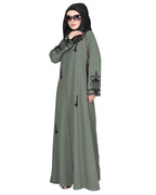 Rich Embroidered Abaya with Glittering Black Beads
