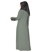 Rich Embroidered Abaya with Glittering Black Beads