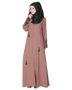 Rich Embroidered Abaya with Glittering Black Beads