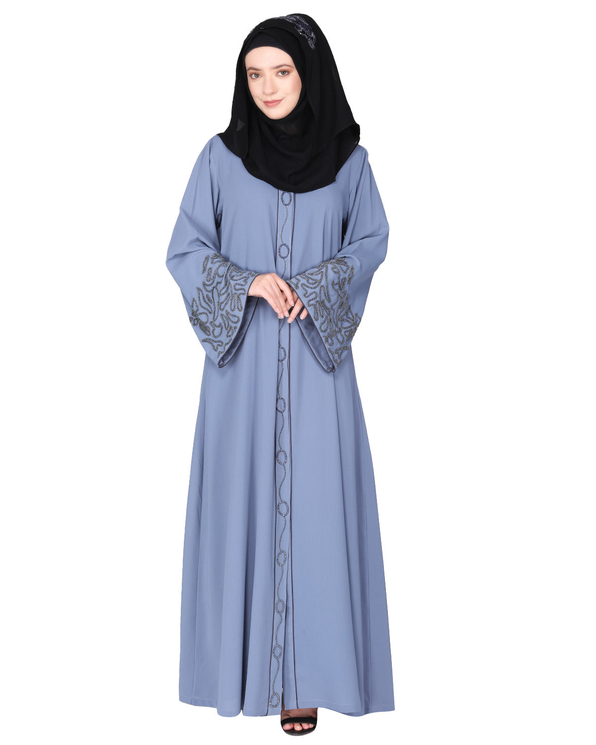 Premium  Abaya With Gleaming Dual Seed Bead Work