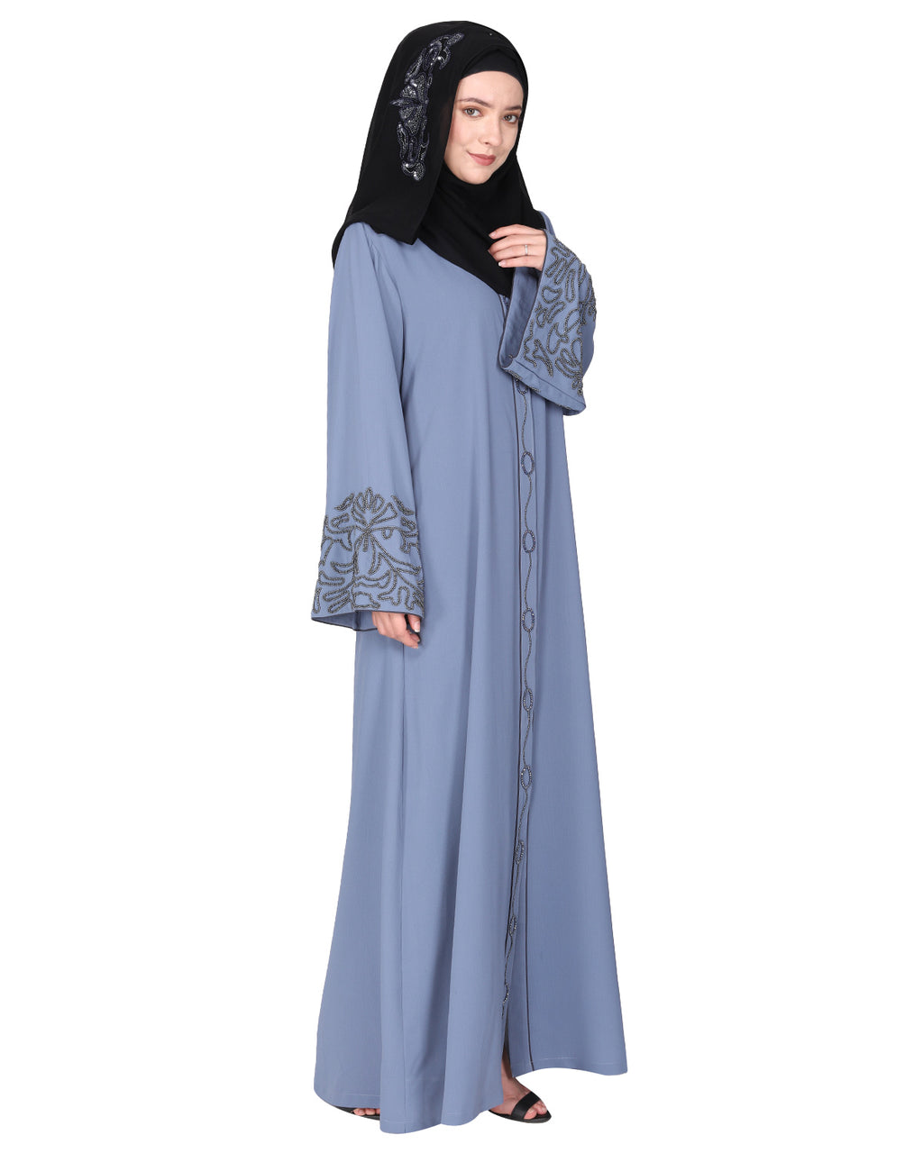 Premium  Abaya With Gleaming Dual Seed Bead Work