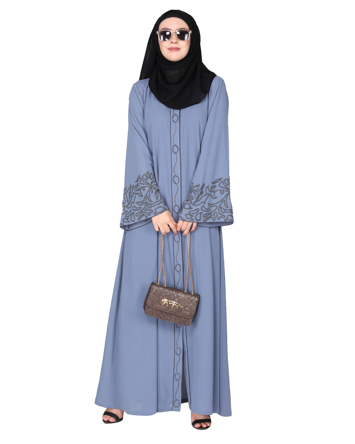 Premium  Abaya With Gleaming Dual Seed Bead Work