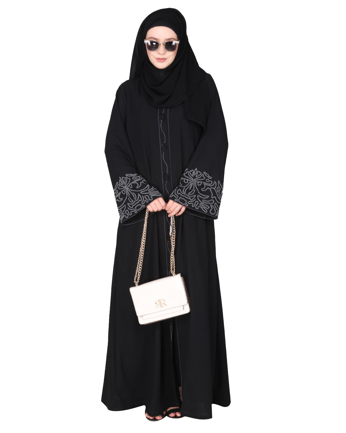 Premium  Abaya With Gleaming Dual Seed Bead Work