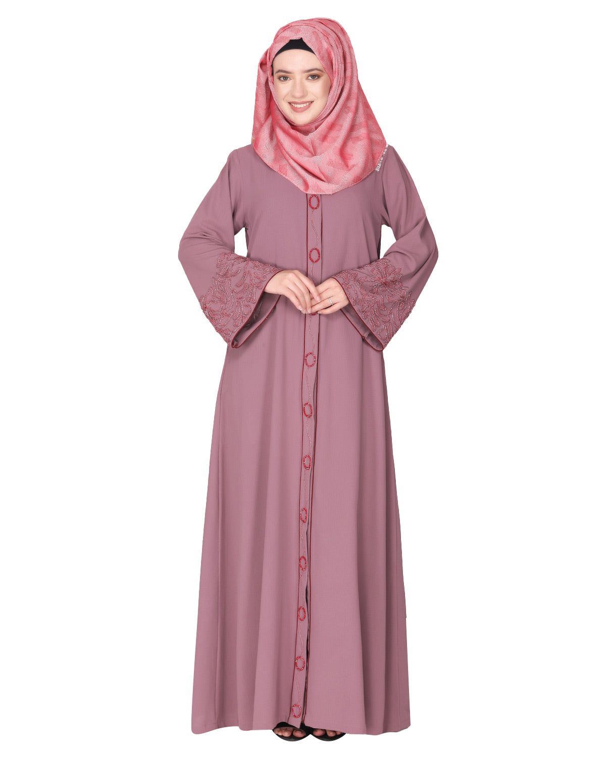 Premium  Abaya With Gleaming Dual Seed Bead Work