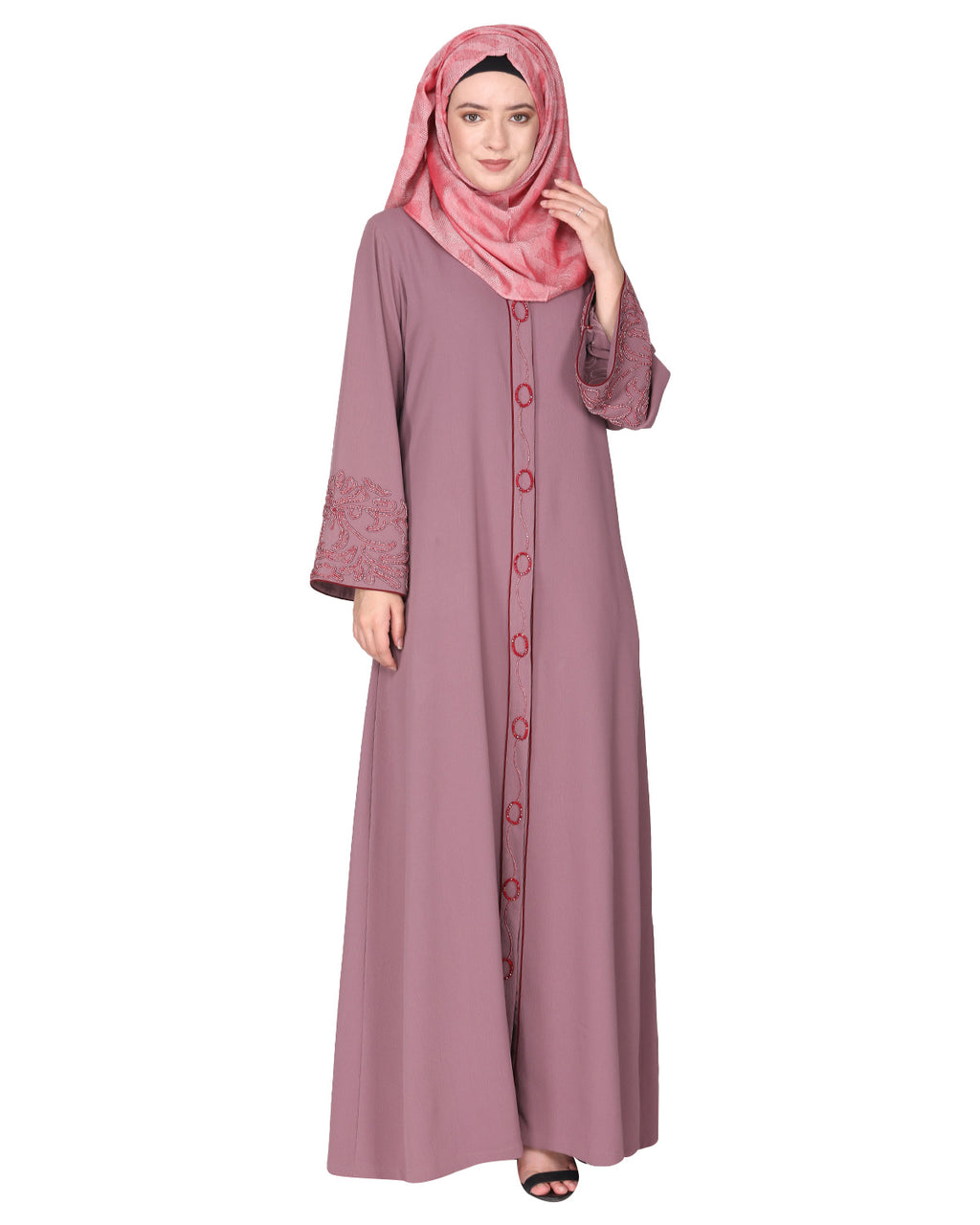 Premium  Abaya With Gleaming Dual Seed Bead Work