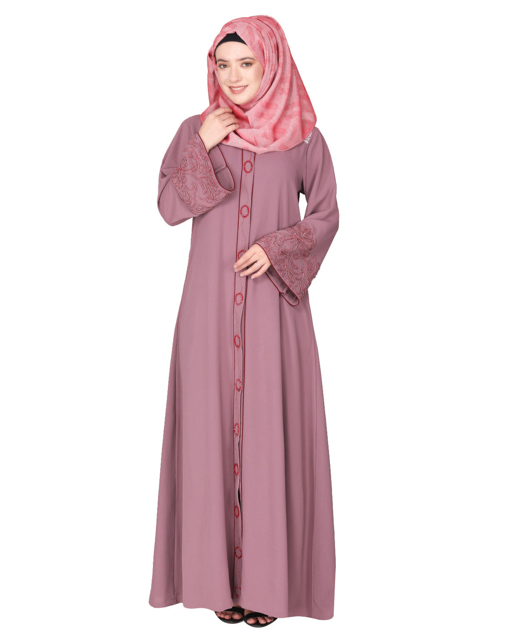 Premium  Abaya With Gleaming Dual Seed Bead Work