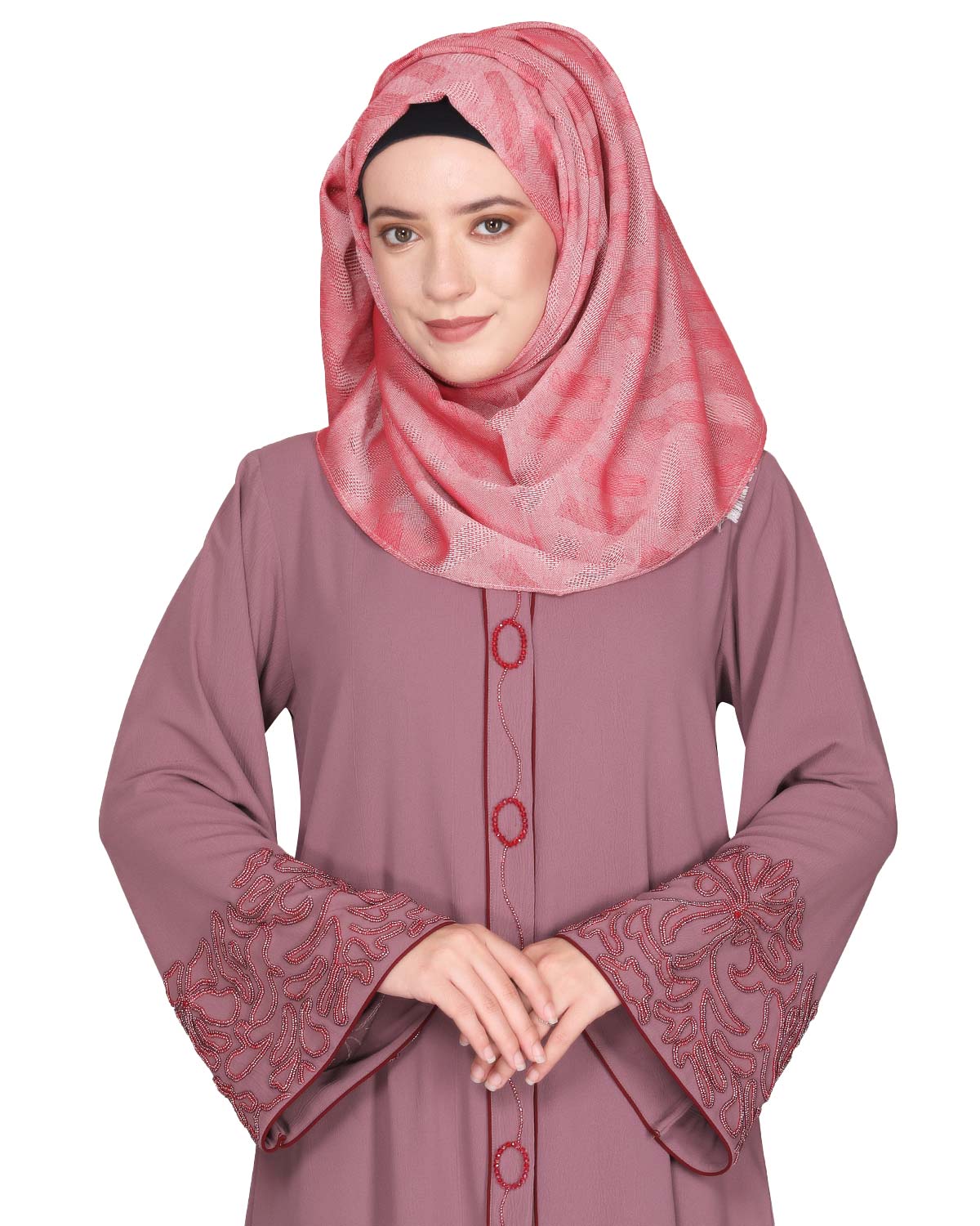 Premium  Abaya With Gleaming Dual Seed Bead Work