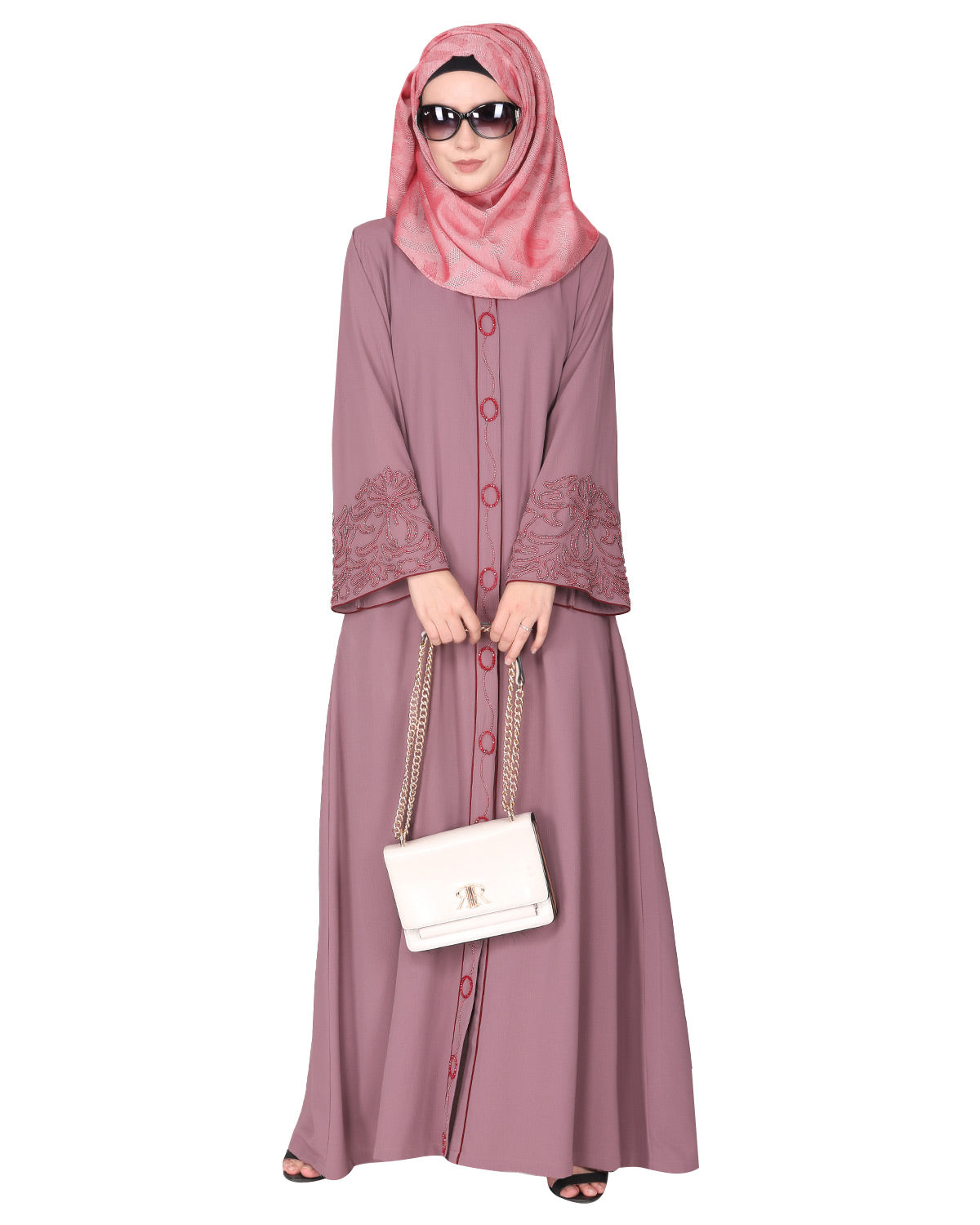 Premium  Abaya With Gleaming Dual Seed Bead Work