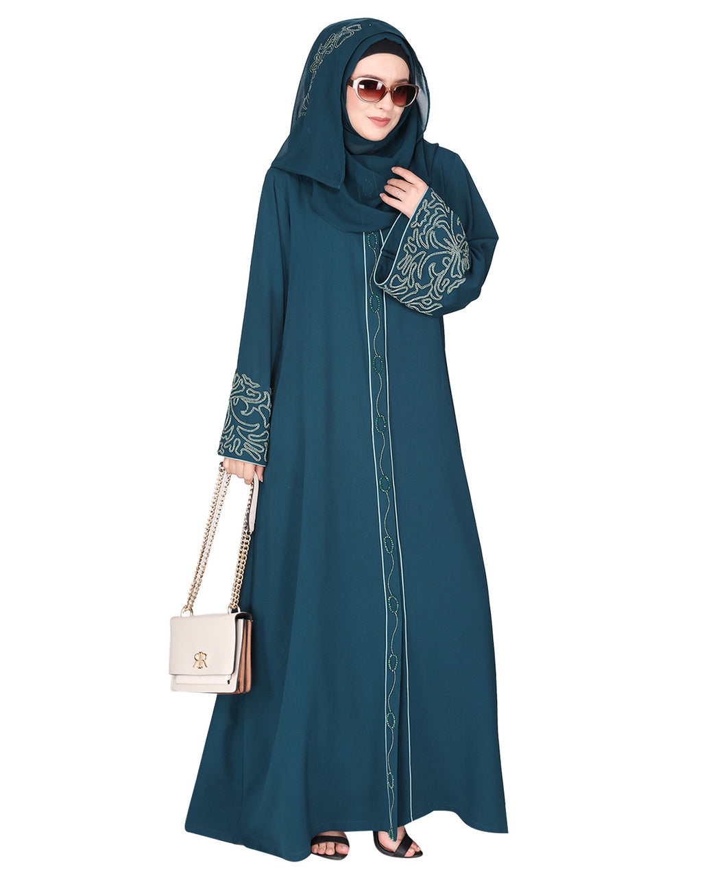 Premium  Abaya With Gleaming Dual Seed Bead Work