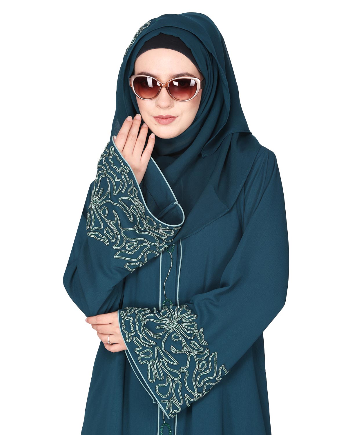 Premium  Abaya With Gleaming Dual Seed Bead Work