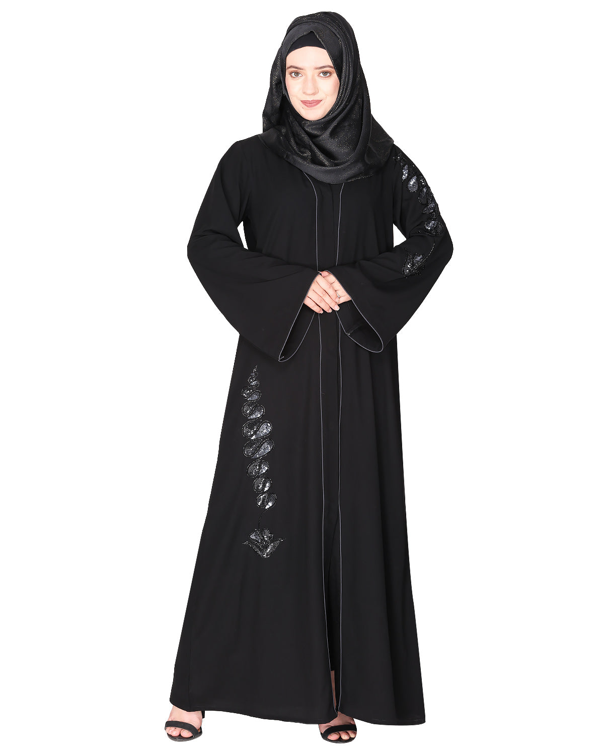 Opulent Abaya with Sparkling Sequins Work