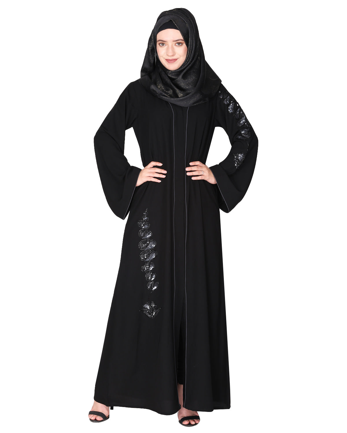Opulent Abaya with Sparkling Sequins Work
