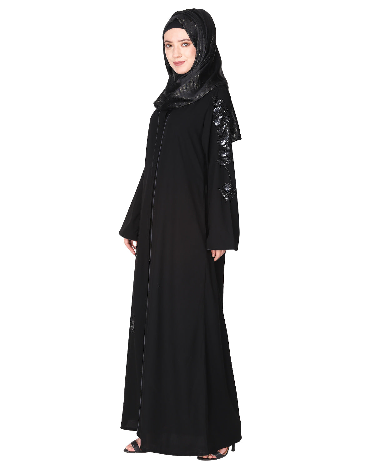 Opulent Abaya with Sparkling Sequins Work