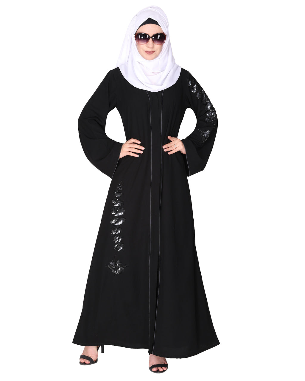 Opulent Abaya with Sparkling Sequins Work