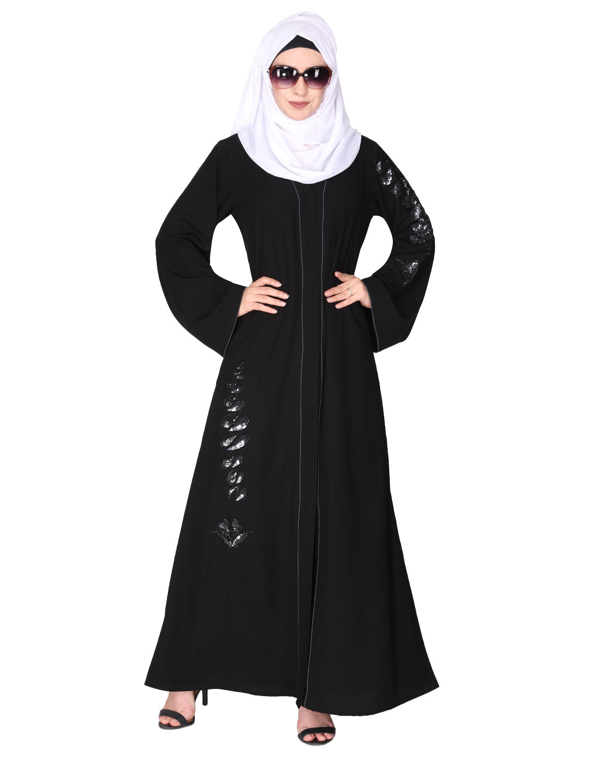 Opulent Abaya with Sparkling Sequins Work