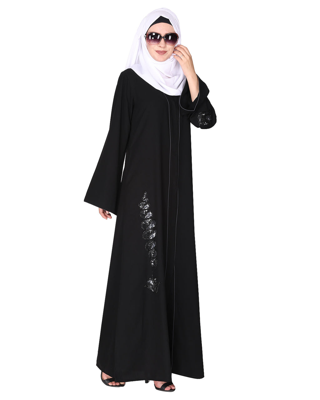 Opulent Abaya with Sparkling Sequins Work