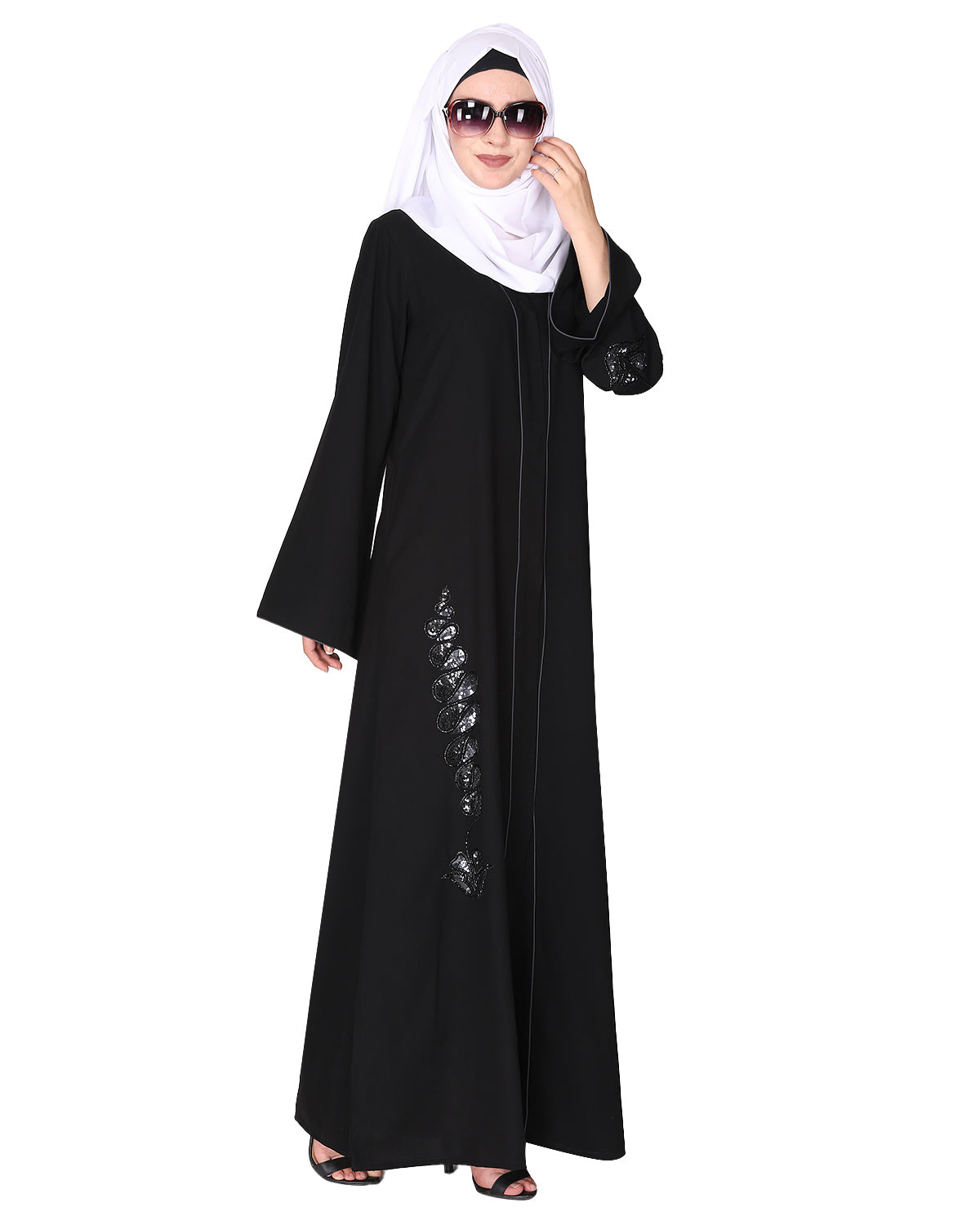 Opulent Abaya with Sparkling Sequins Work