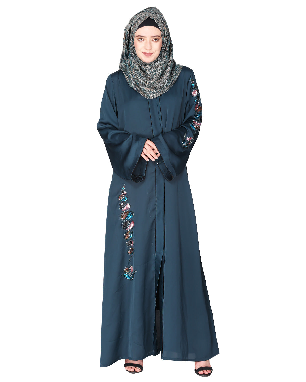 Opulent Abaya with Sparkling Sequins Work