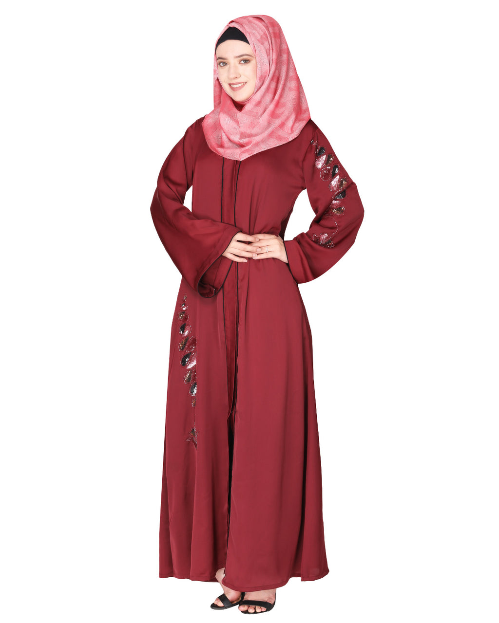 Opulent Abaya with Sparkling Sequins Work