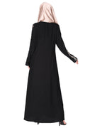 Exclusive Abaya With Turquoise and Gold Leaf Embroidery