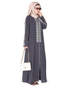 Exclusive Abaya With Turquoise and Gold Leaf Embroidery