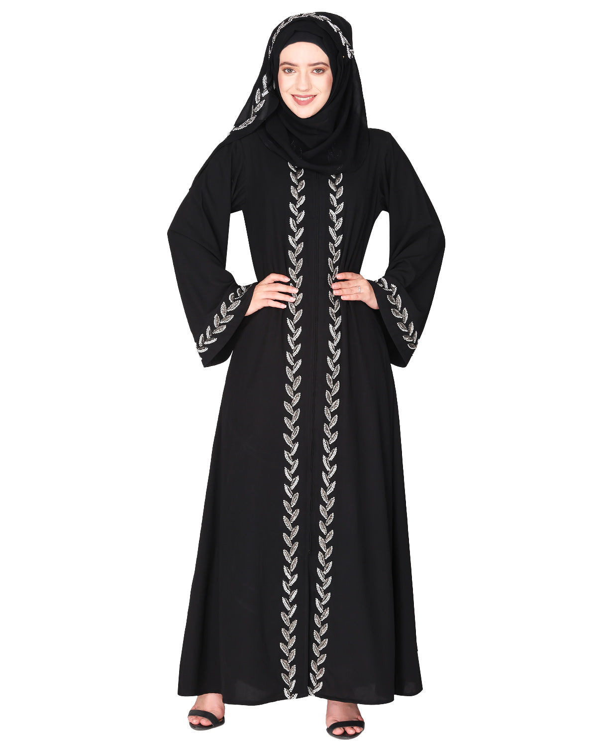 Extraordinary Pearl Drop Leaves abaya