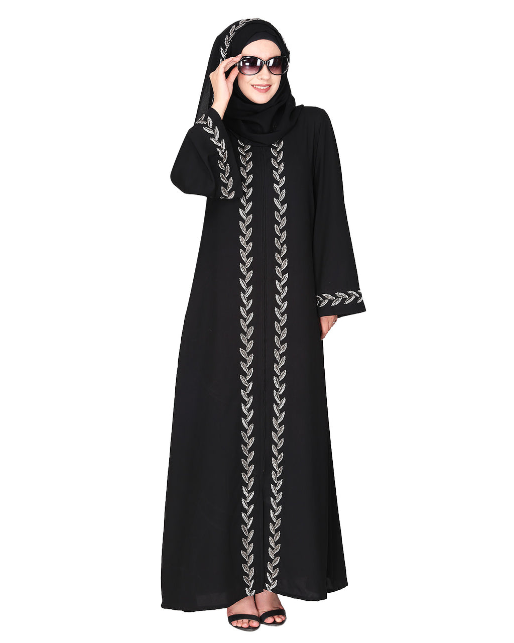 Extraordinary Pearl Drop Leaves abaya