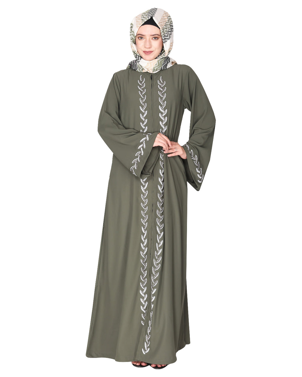 Extraordinary Pearl Drop Leaves abaya
