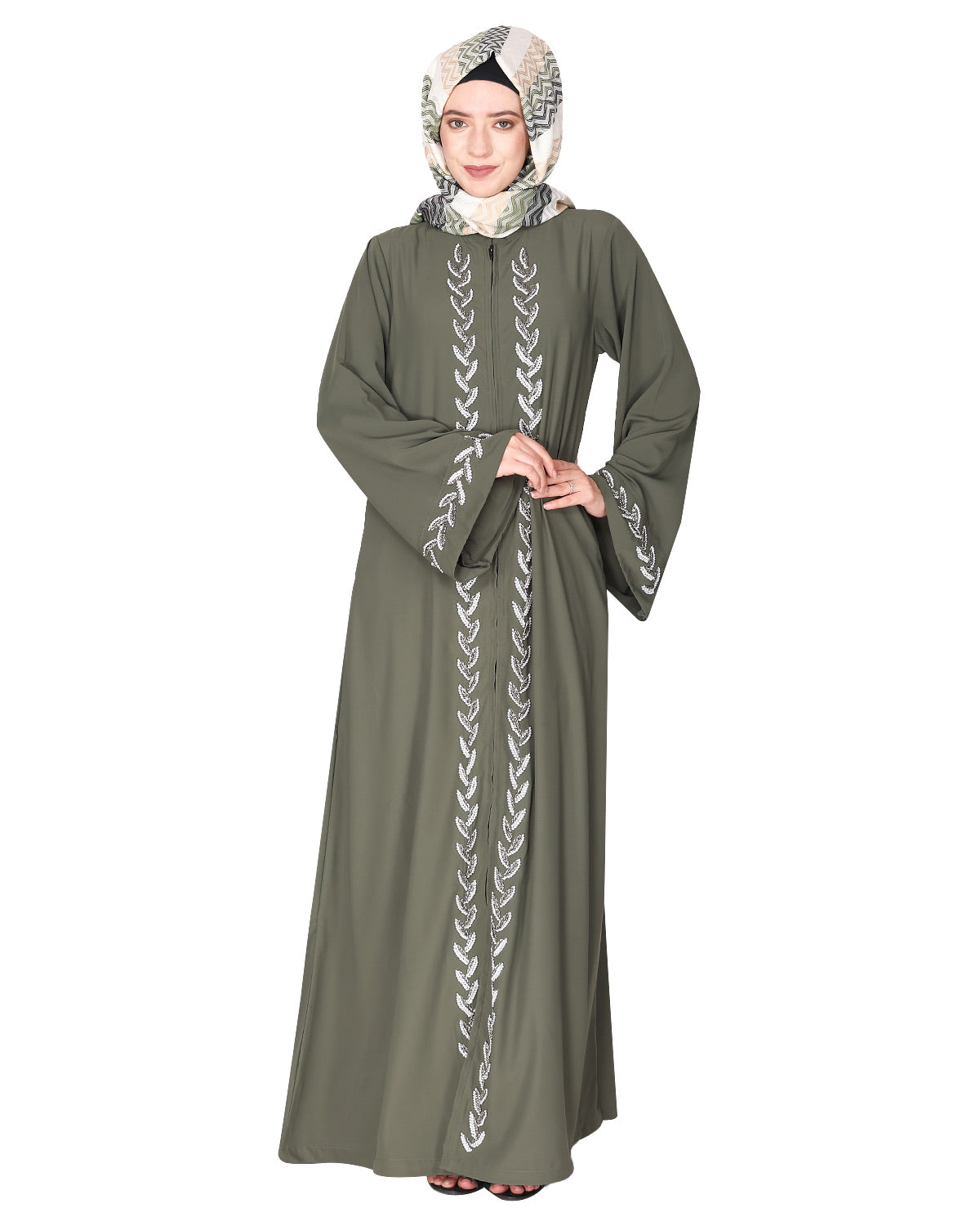 Extraordinary Pearl Drop Leaves abaya