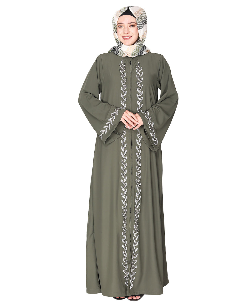 Extraordinary Pearl Drop Leaves abaya
