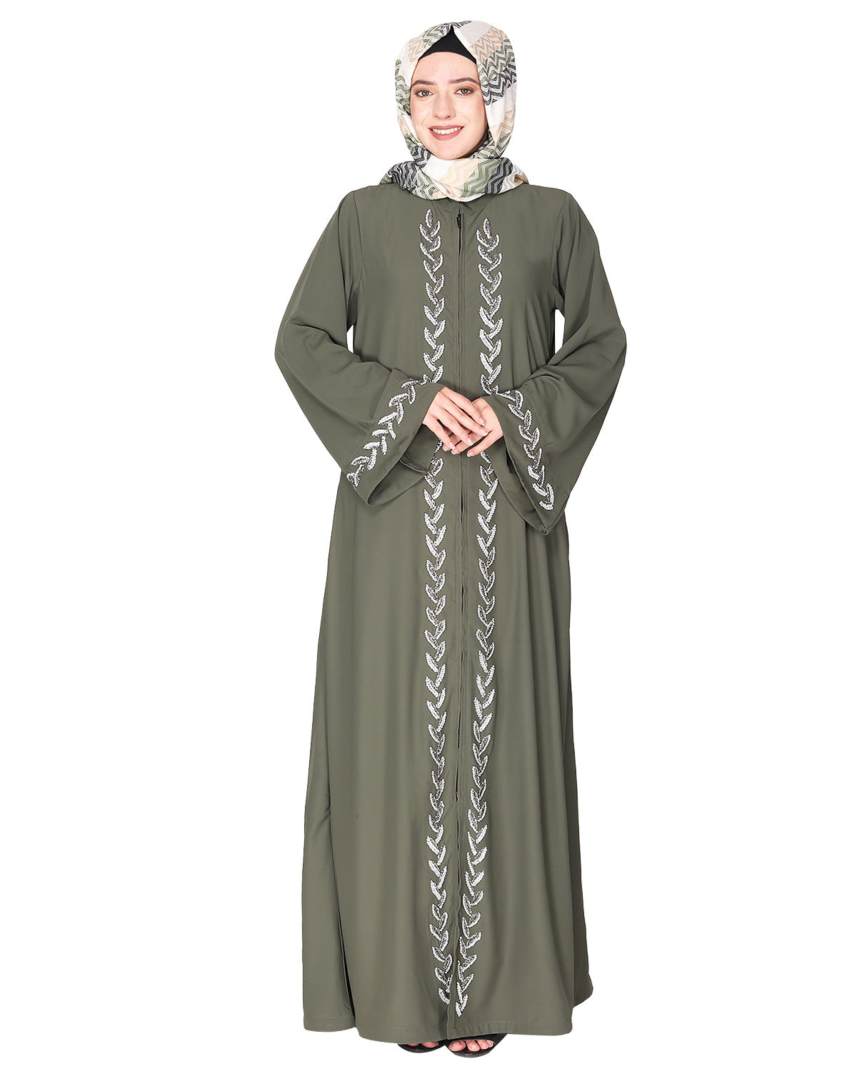 Extraordinary Pearl Drop Leaves abaya