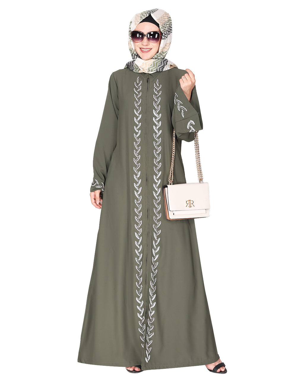 Extraordinary Pearl Drop Leaves abaya