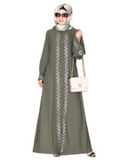 Extraordinary Pearl Drop Leaves abaya