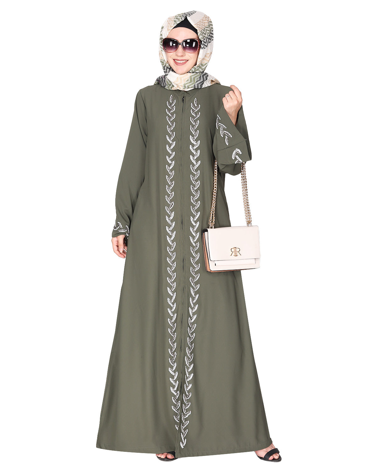 Extraordinary Pearl Drop Leaves abaya